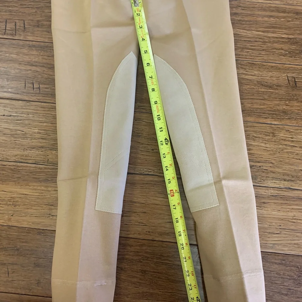 Equistar Tan Riding Breeches Size 16 NWT Knee Patch English Riding Pants - Picture 7 of 11